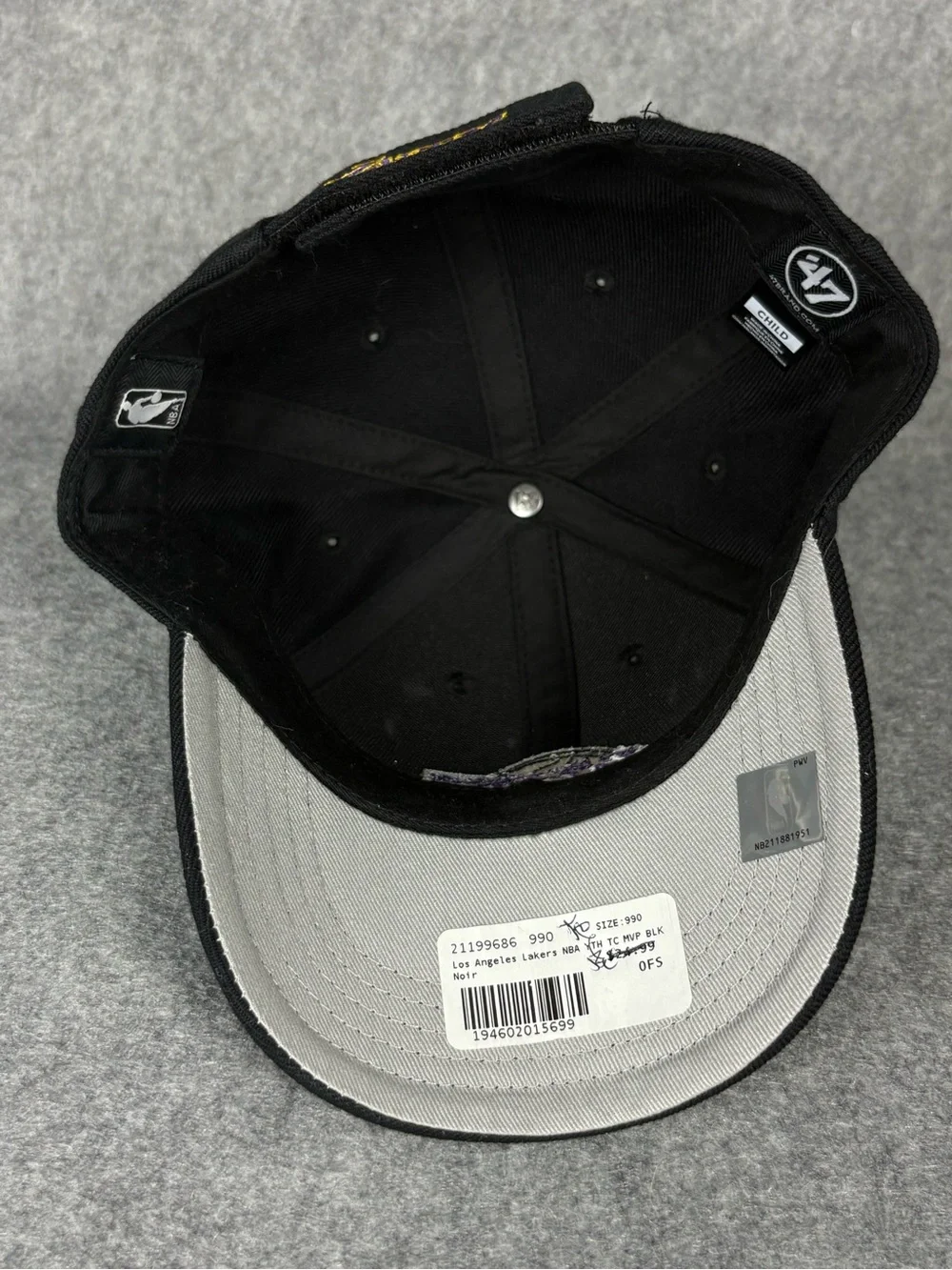 Los Angeles Lakers ’47 Brand Black Adjustable Youth Hat NBA
